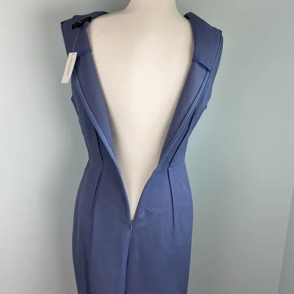 - NWOT Banana Republic Sloan Steel Smokey Blue Stretch Sheath Dress Size 12 - Picture 9 of 10